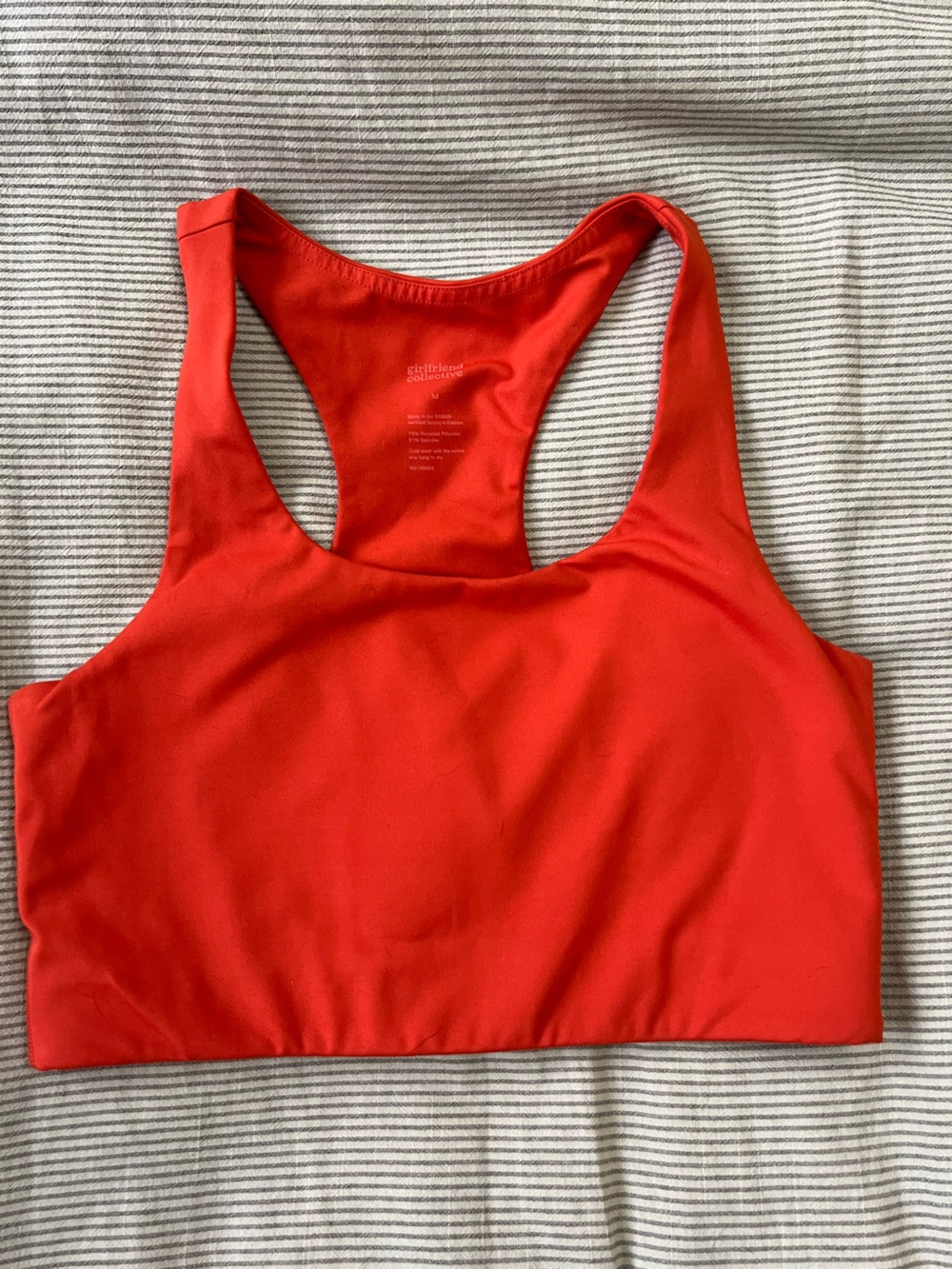 Girlfriend Collective Orange Racerback Sports Bra